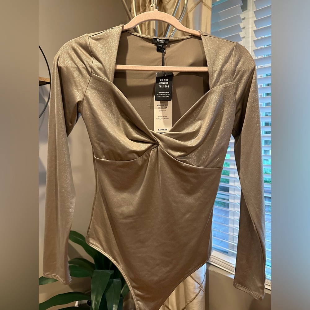 Express Body Contour Gold Twist Bodysuit